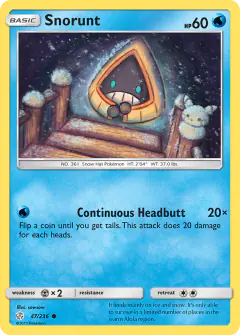 Snorunt card (Cosmic Eclipse 47) with Pikachu in the artwork