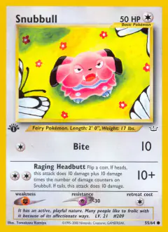Snubbull card (Neo Revelation 55) with Butterfree in the artwork