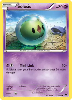 Solosis card (Fates Collide 33) with Shellder in the artwork