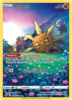 Solrock card (Crown Zenith Galarian Gallery GG15) with Illumise in the artwork