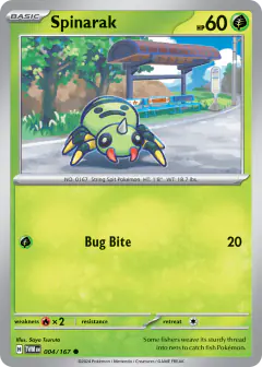 Spinarak card (Twilight Masquerade 4) with Yanma in the artwork