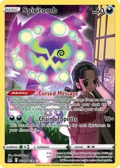 Spiritomb card (Lost Origin Trainer Gallery TG09) with Vessa in the artwork