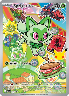 Sprigatito card (Mega Evolution Black Star Promos 61) with Eevee in the artwork