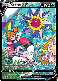 Starmie V card (Astral Radiance Trainer Gallery TG13) with Misty in the artwork