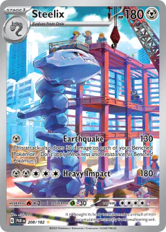 Steelix card (Paradox Rift 208) with Gurdurr in the artwork