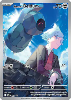 Steven's Beldum card (Scarlet & Violet Black Star Promos 207) with Steven in the artwork