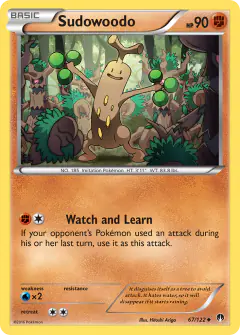 Sudowoodo card (BREAKpoint 67) with Trevenant in the artwork