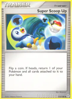 Super Scoop Up card (Diamond & Pearl Base 115) with Piplup in the artwork
