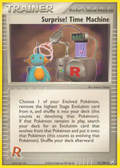 Surprise! Time Machine card (Team Rocket Returns 91) with Marshtomp in the artwork