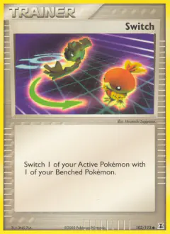 Switch card (Delta Species 102) with Geodude in the artwork