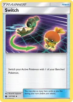 Switch card (Celestial Storm 147) with Geodude in the artwork