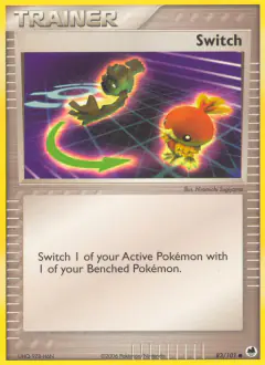 Switch card (Dragon Frontiers 83) with Geodude in the artwork