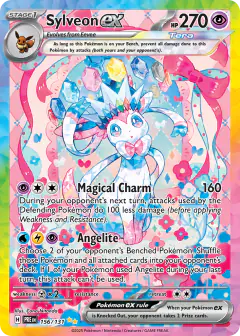 Sylveon ex card (Prismatic Evolutions 156) with Terapagos in the artwork