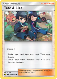 Tate & Liza card (Celestial Storm 148a) with Lunatone in the artwork