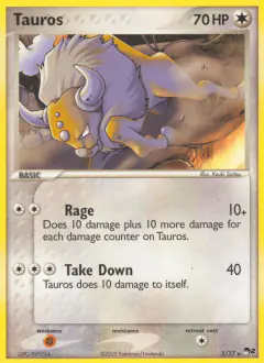 Tauros card (POP Series 2 5) with Entei in the artwork