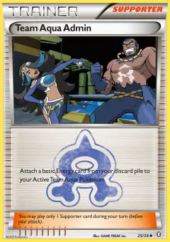 Team Aqua Admin card (Double Crisis 25) with Sharpedo in the artwork