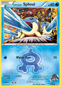 Team Aqua's Spheal card (Double Crisis 3) with Team Aqua Grunt in the artwork