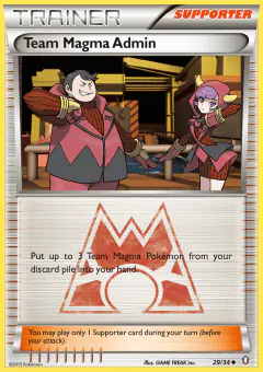 Team Magma Admin card (Double Crisis 29) with Tabitha in the artwork