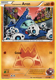 Team Magma's Aron card (Double Crisis 12) with Team Aqua Grunt in the artwork
