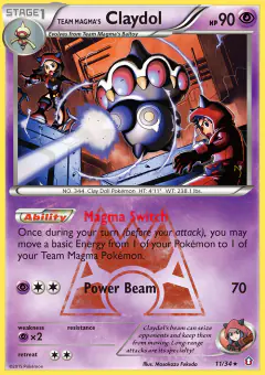 Team Magma's Claydol card (Double Crisis 11) with Team Magma Grunt in the artwork