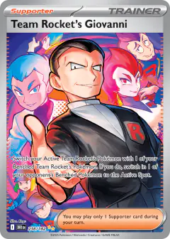 Team Rocket's Giovanni card (Destined Rivals 238) with Ariana in the artwork