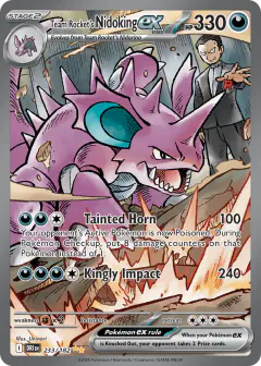 Team Rocket's Nidoking ex card (Destined Rivals 233) with Giovanni in the artwork