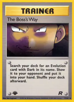 The Boss's Way card (Team Rocket 73) with Giovanni in the artwork