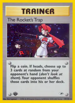 The Rocket's Trap card (Gym Heroes 19) with Team Rocket Grunt in the artwork