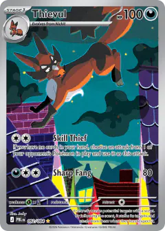 Thievul card (Pitch Black 92) with Mega Darkrai in the artwork