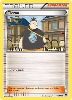 Tierno card (Phantom Forces 107) with Vanillite in the artwork