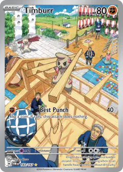 Timburr card (Twilight Masquerade 183) with Gurdurr in the artwork