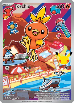 Torchic card (Mega Evolution Black Star Promos 56) with Swablu in the artwork