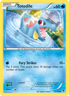Totodile card (Phantom Forces 15) with Clamperl in the artwork