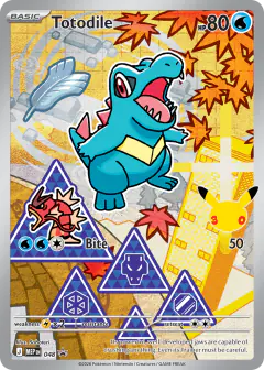 Totodile card (Mega Evolution Black Star Promos 48) with Unown in the artwork