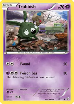 Trubbish card (Legendary Treasures 67) with Wingull in the artwork