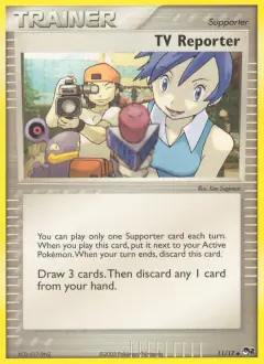 TV Reporter card (POP Series 2 11) with Ty in the artwork