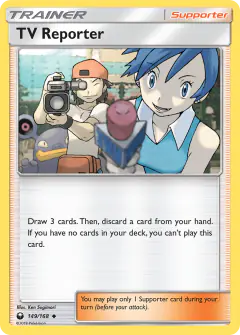 TV Reporter card (Celestial Storm 149) with Ty in the artwork