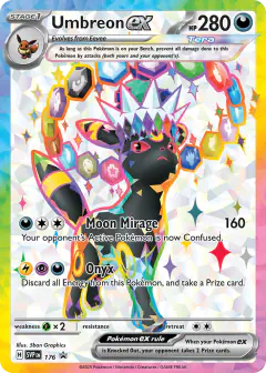 Umbreon ex card (Scarlet & Violet Black Star Promos 176) with Terapagos in the artwork