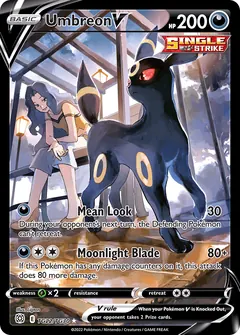 Umbreon V card (Brilliant Stars Trainer Gallery TG22) with Karen in the artwork