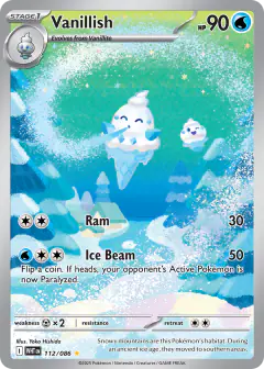 Vanillish card (White Flare 112) with Vanillite in the artwork