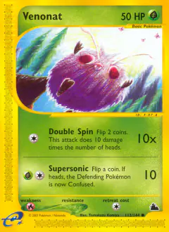 Venonat card (Skyridge 112) with Venomoth in the artwork