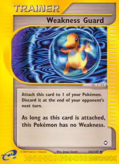 Weakness Guard card (Aquapolis 141) with Charmander in the artwork