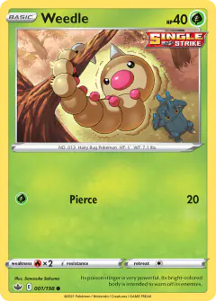 Weedle card (Chilling Reign 1) with Heracross in the artwork