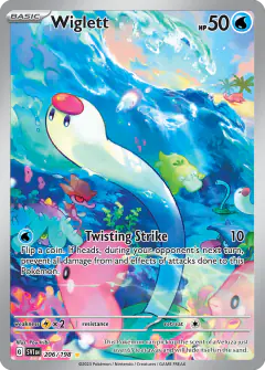 Wiglett card (Scarlet & Violet Base 206) with Mareanie in the artwork