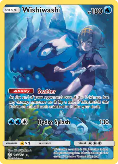Wishiwashi card (Cosmic Eclipse 240) with Lana in the artwork