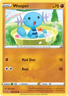 Wooper card (Vivid Voltage 83) with Wailmer in the artwork