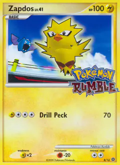 Zapdos card (Pokémon Rumble 8) with Golbat in the artwork