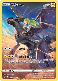Zekrom card (Brilliant Stars Trainer Gallery TG05) with N in the artwork